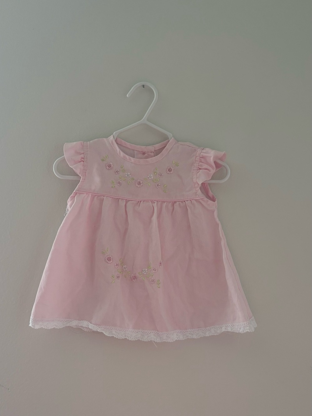 Janie and Jack Pink Embroidered Flutter-Sleeve Dress